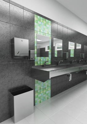 Нержавеющая раковина коллективная без облицовки 1250мм SLUN 10L арт: 73103 Sanela Чехия (фото, схема)