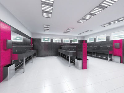 Нержавеющая раковина коллективная на ножках 1250мм SLUN 50ET арт: 93503 Sanela Чехия (фото, схема)