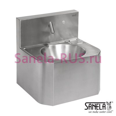 Антивандальная раковина с сенсорным краном пьезо SLUN 72P арт: 93727 Sanela Чехия (фото, схема)