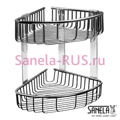 Нержавеющая двойная угловая полка SLZD 28 арт: 62280 Sanela Чехия (фото, схема)