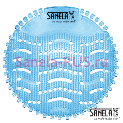 Ароматическое ситечко в писсуар, цвет голубой, запах - цветы хлопка SLA 11C арт: 06113 Sanela Чехия (фото, схема)