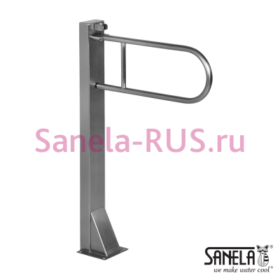 Нержавеющий откидной поручень 550мм на ножке SLZM 07 арт: 49070 Sanela Чехия (фото, схема)