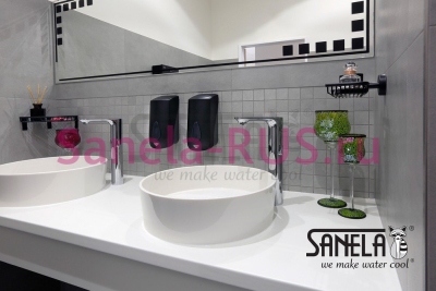 Дозатор жидкого мыла и гелиевой дезинфекции 1л пластик ABS SLDN 06N арт: 72061 Sanela Чехия (фото, схема)