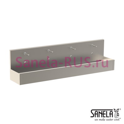 Нержавеющая раковина коллективная 2500мм SLUN 82ET арт: 93823 Sanela Чехия (фото, схема)