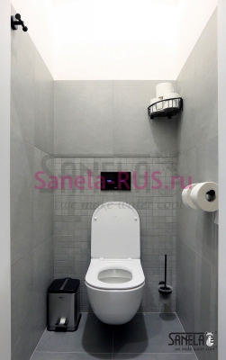 Сенсорная кнопка смыва унитаза, черное стекло SLW 30F арт: 04302 Sanela Чехия (фото, схема)