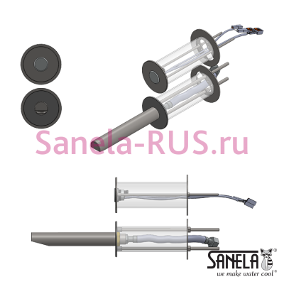 Монтажный комплект в стену для SLU 39P арт: 06521 Sanela Чехия (фото, схема)