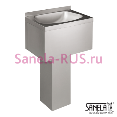 Нержавеющая раковина с пьедесталом SLUN 57 арт: 93570 Sanela Чехия (фото, схема)