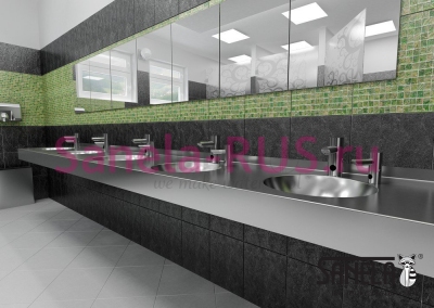 Нержавеющая раковина с тремя чашами без облицовки SLUN 20 арт: 93200 Sanela Чехия (фото, схема)